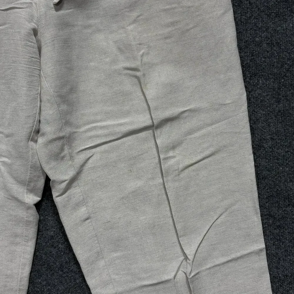 Cubavera Pants Mens 32x26 Beige Linen Blend Drawstring Elastic Waist Casual